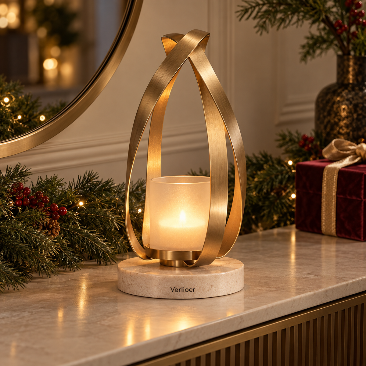 Verlioer™ RibbonHearth Metal Lantern