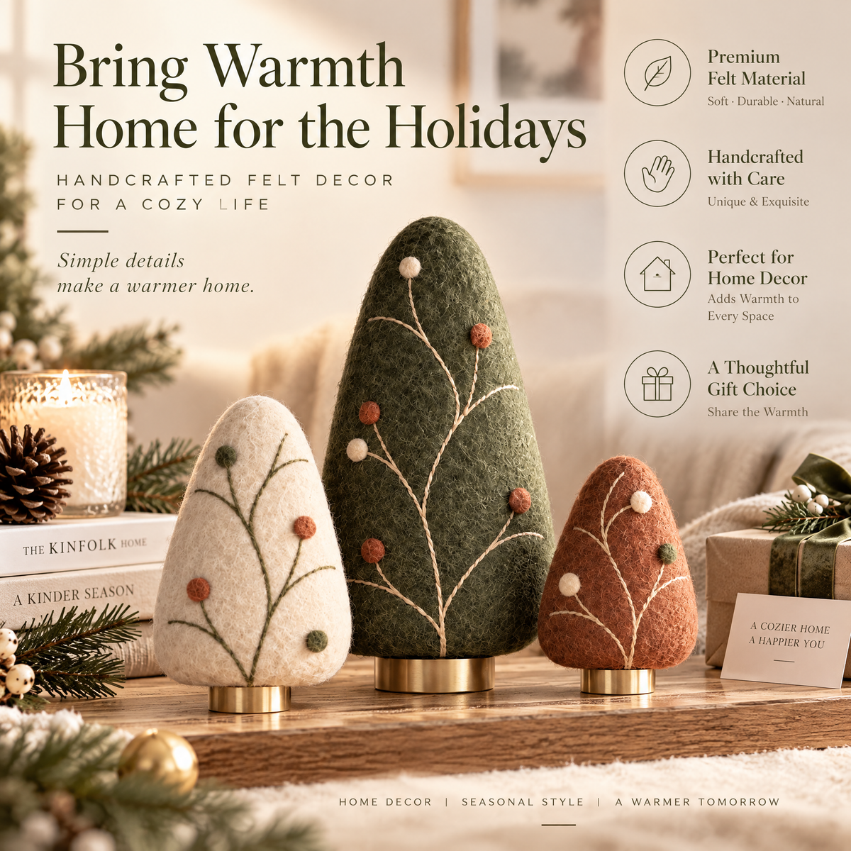Verlioer™ PebblePine Felt Tree Set