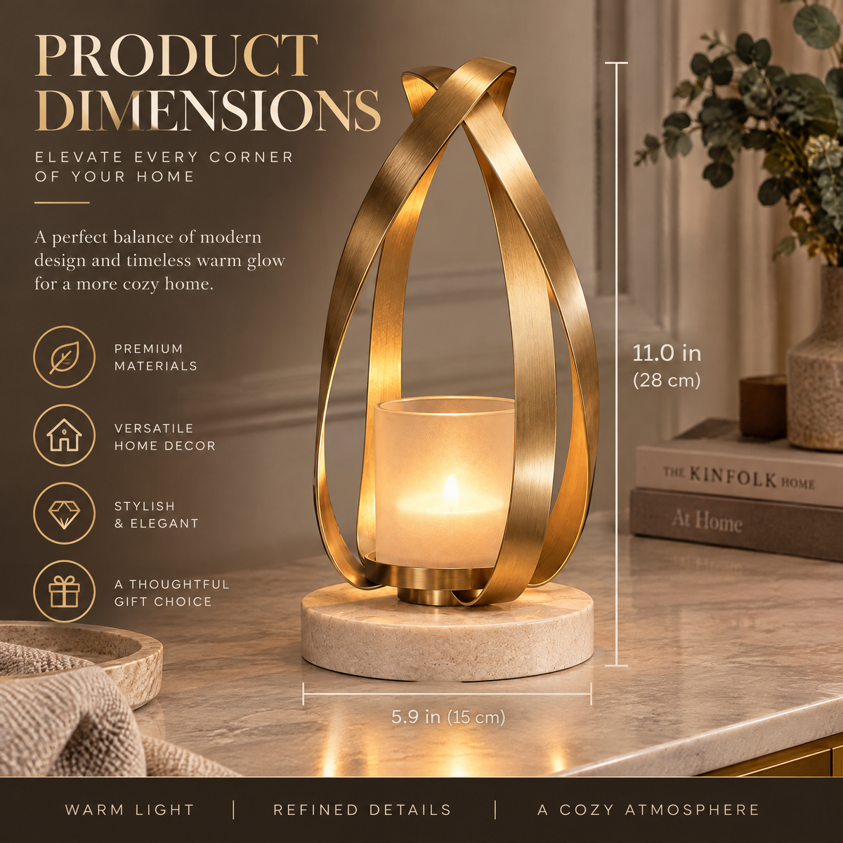 Verlioer™ RibbonHearth Metal Lantern