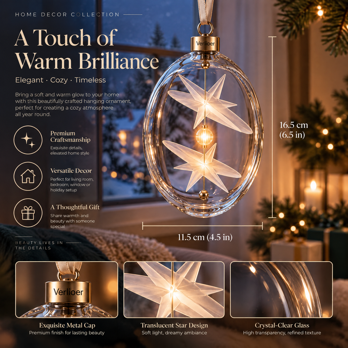 Verlioer™ DriftOrbit Glass Ornament
