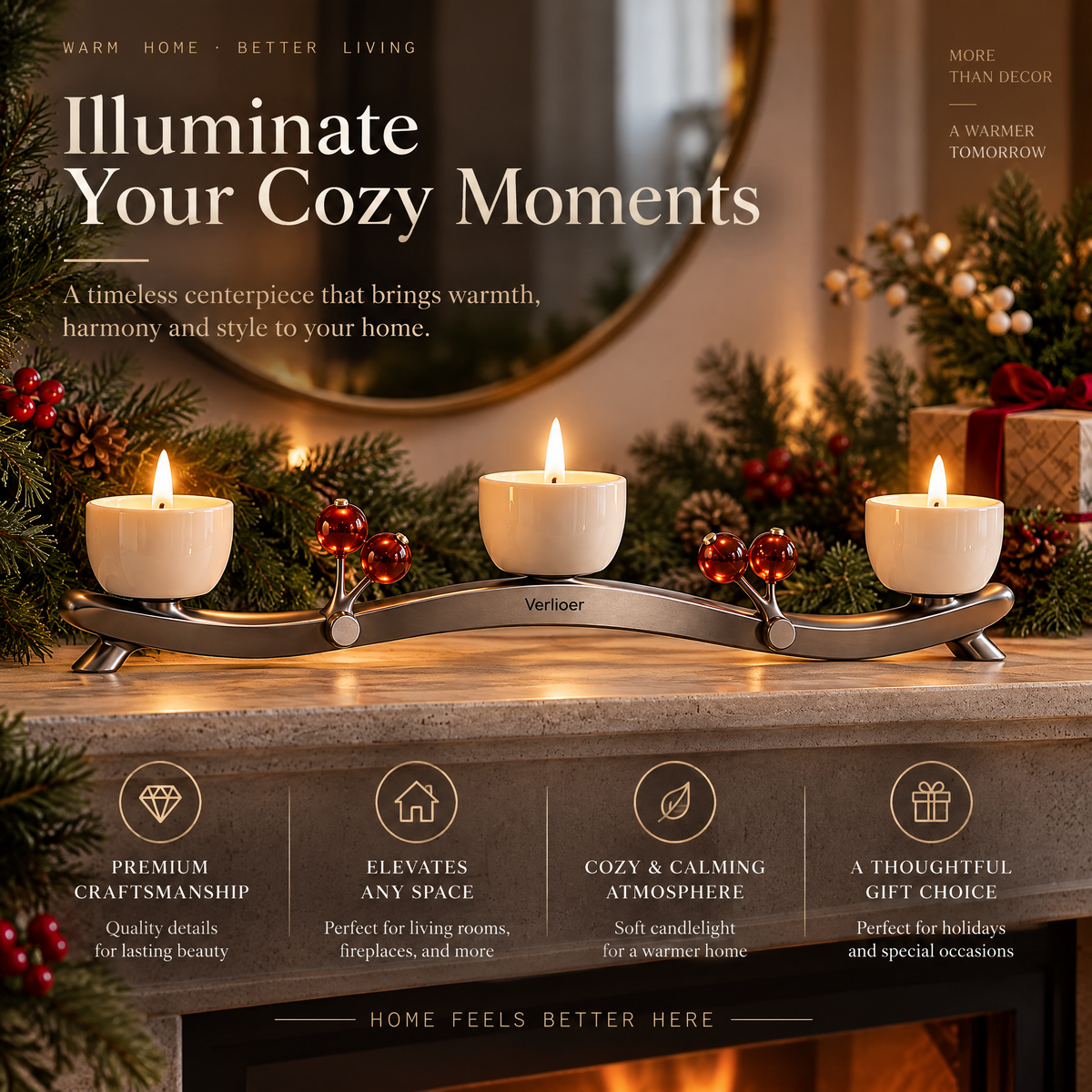 Verlioer™ BranchLoop Mantel Rail product highlights