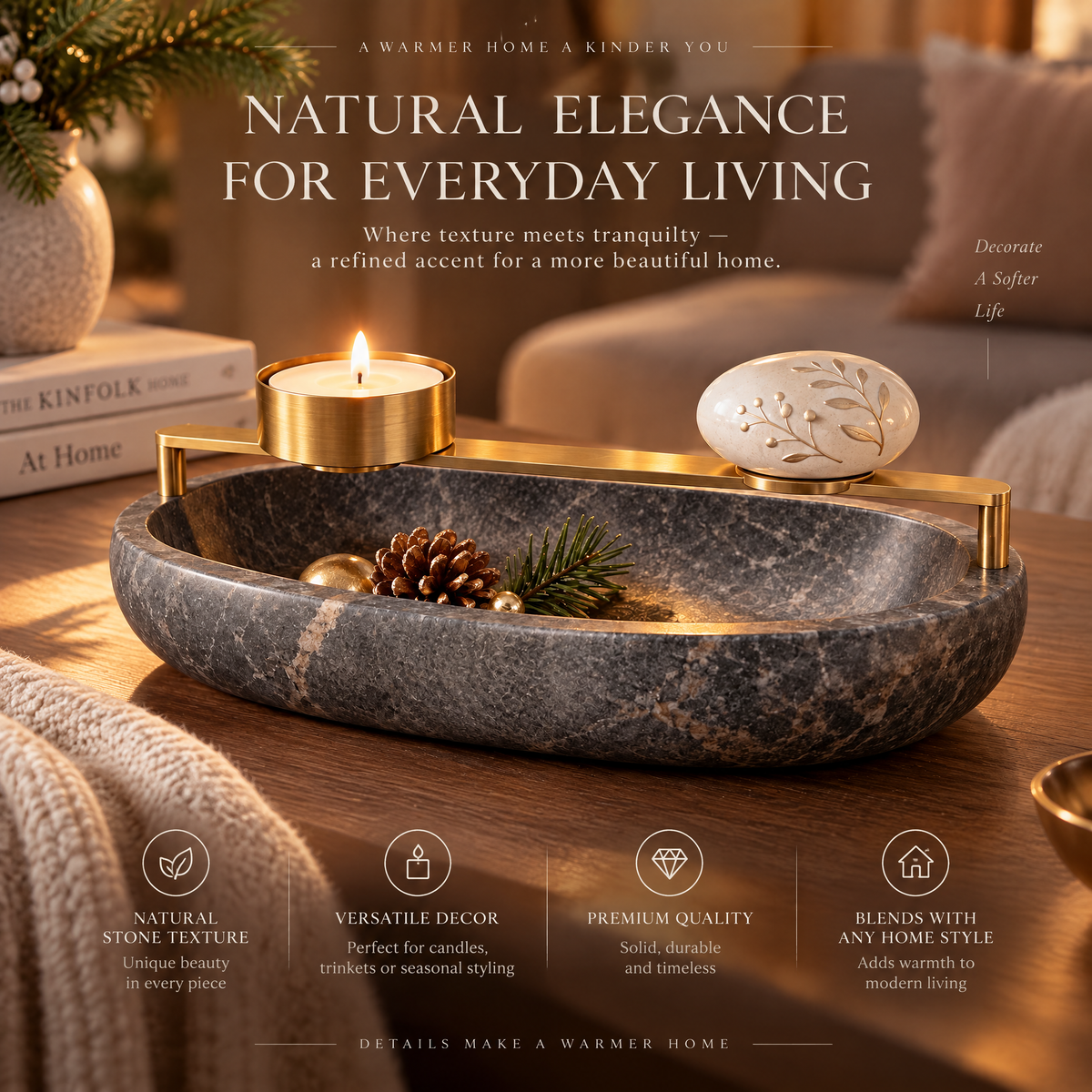 Verlioer™ CandleNest Ceramic Centerpiece product highlights