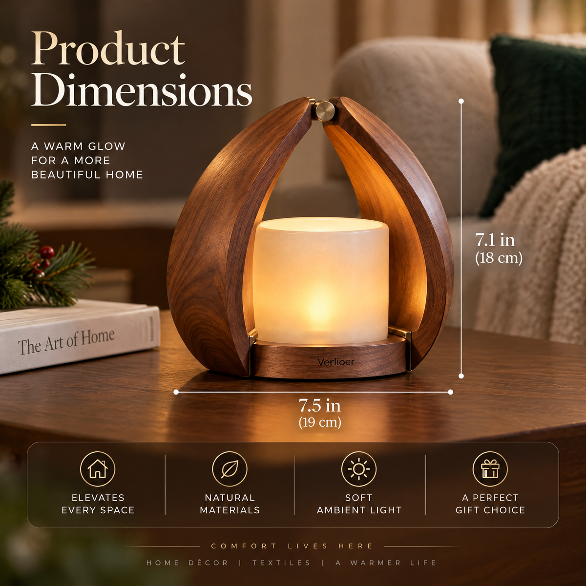 Verlioer™ WalnutHearth Fold-Open Centerpiece