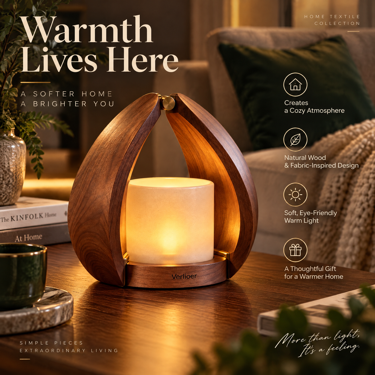 Verlioer™ WalnutHearth Fold-Open Centerpiece
